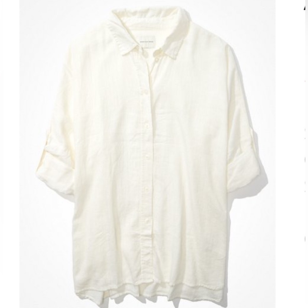 American Eagle. Oversized Beach Shirt in white